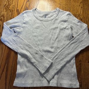 Brandy melville never worn waffle knit long sleeve / light grey fitted sleeves